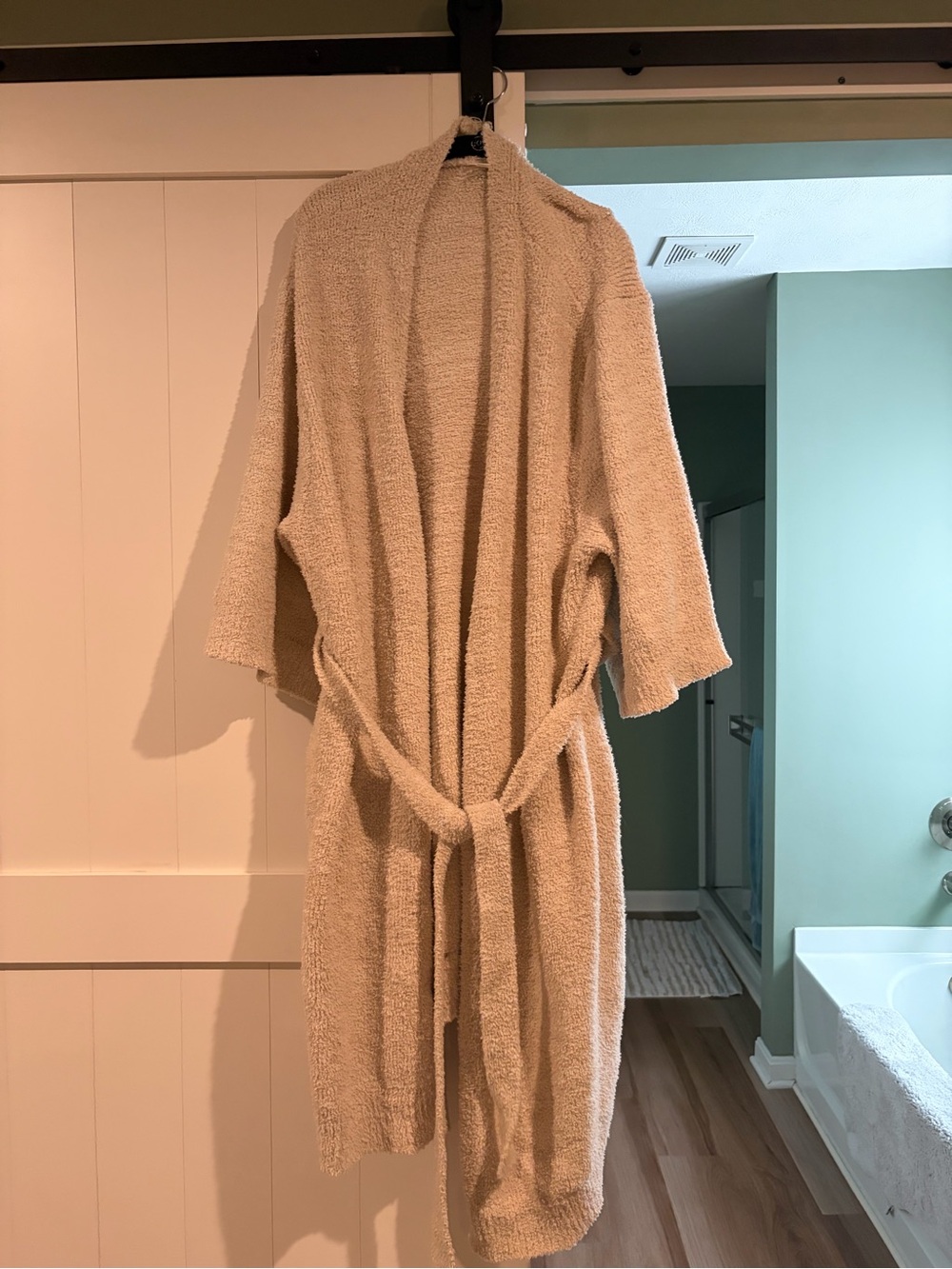 Plush Open-Front Cozy Knit Bathrobe L/XL